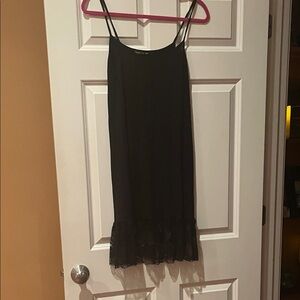 Double Zero Black Midi Slip Dress